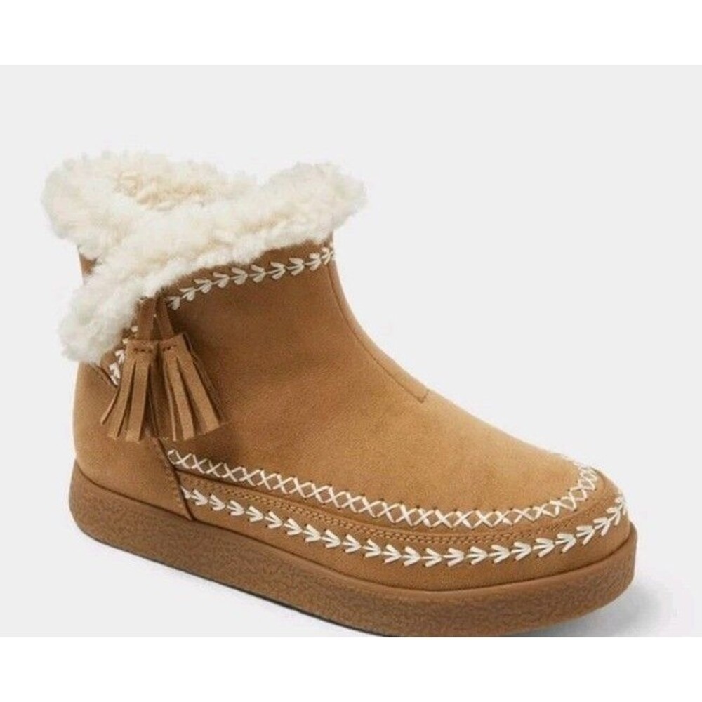 Cat & Jack Kids' Fairley Shearling Faux Fur Booties Size 13